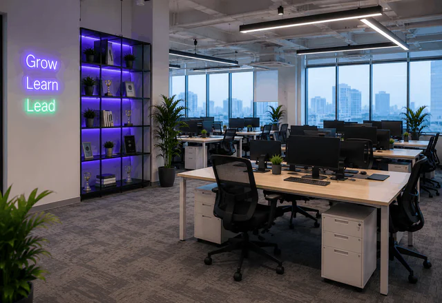 RevoRank open-plan workspace